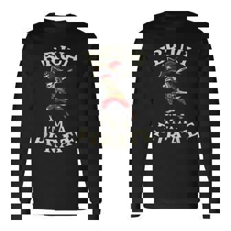 Bruh Pirate Lazy Dabbing Skull Costume Pretend I'm A Pirate Long Sleeve T-Shirt | Mazezy