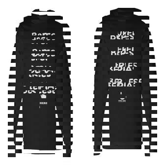 Burpees Cerveza Por Favor Divertido Diseño De Cita Camiseta de manga larga - Regaloses