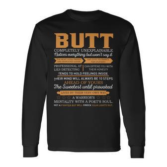 Butt Completely Unexplainable Notices Everything But Won’T Say It Name Long Sleeve T-Shirt | Seseable UK