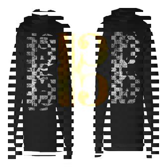 C-音記号 ヴィンテージイエロー ミュージシャンヴィオラ・チェロ。 長袖Tシャツ - Kawaiitshirt