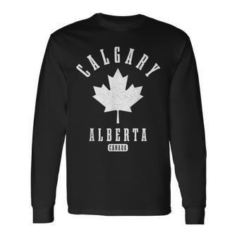 Calgary Alberta Canada Bandera Canadiense Camiseta de manga larga - Regaloses