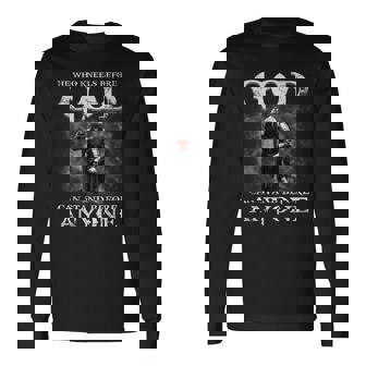 Camisa Con Texto En Inglés He Who Kneels Before God Can Camisas Cristianas Para Hombre Camiseta de manga larga - Regaloses