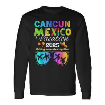 Cancun Mexico Vacation Beach 2025 Trip Group Squad Colorful Long Sleeve T-Shirt - Thegiftio UK