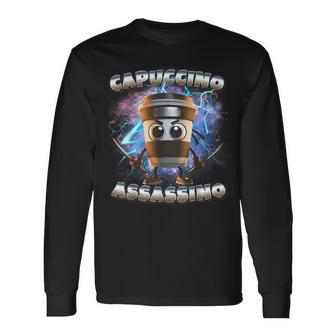 Cappuccino Assassino Italian Brainrot Memes Internet Meme Long Sleeve T-Shirt - Thegiftio