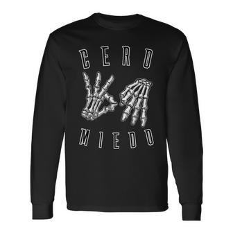 Cero Miedo Hand Sign Or No Fear In Spanish For Men Long Sleeve T-Shirt - Thegiftio UK