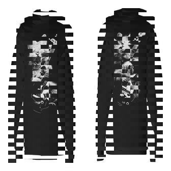 Chat Jouant Basseintage Jazz Musicien Bassiste T-shirt à manches longues - Cadeauxyz