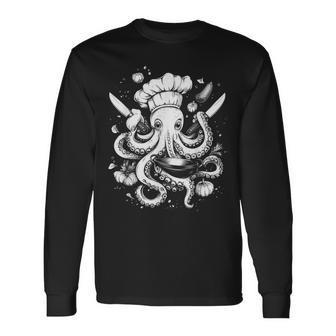 Chef Pulpo Divertido Cocina Krakenous Chef Cocinero Camiseta de manga larga - Regaloses