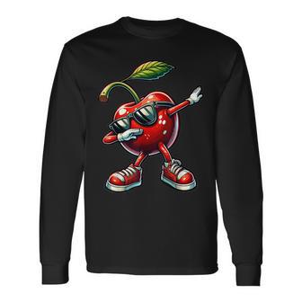Cherry er s Dabbing Red Cherry Cherry Fruit Long Sleeve T-Shirt - Thegiftio UK