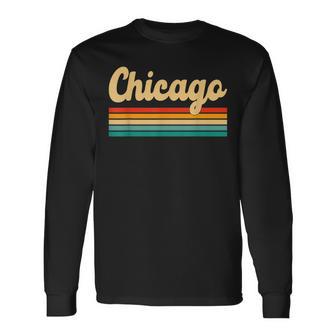 Chicago Ciudad Estadounidense Retrointage Camiseta de manga larga - Regaloses