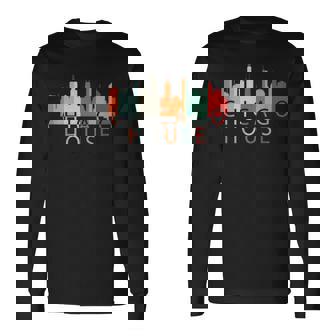 Chicago House Music レトロ ヴィンテージ シャツ ラブ シカゴ 長袖Tシャツ - Kawaiitshirt