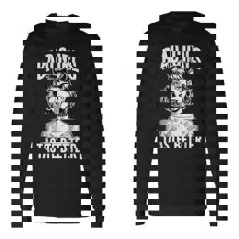Chicas Malasaben Mejor Tatuaje Chica Diablo Camiseta de manga larga - Regaloses