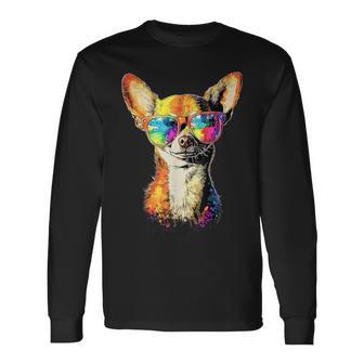 Chihuahua Con Gafas Deol Perros Me Encantan Los Chihuahuas Camiseta de manga larga - Regaloses