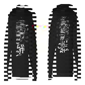 Chill Bro Cool Monkey With Sunglasses Saying Gamer S Langarmshirts - Seseable