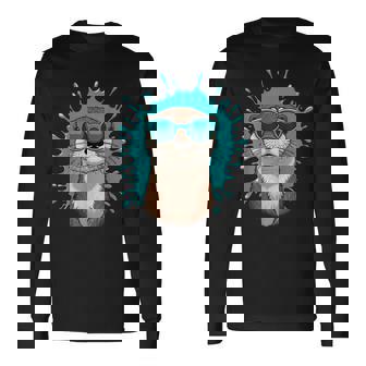 Chill Otteribes 面白いカワウソサングラスデザイン 長袖Tシャツ - Kawaiitshirt