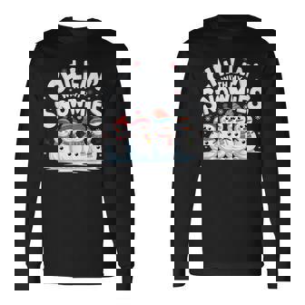 Chilling With Mynowmies 冬の雪だるまファミリーデザイン 長袖Tシャツ - Kawaiitshirt