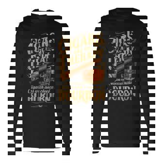 Cigars Are My Therapy Weekend Forecast Bourbonアパレル 長袖Tシャツ - Kawaiitshirt