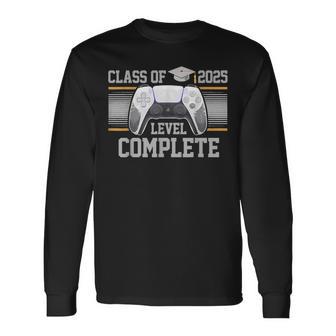 Class Of 2025 Level Complete Video Gamer Senior Graduation Long Sleeve T-Shirt - Thegiftio UK