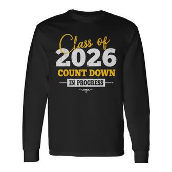 Class Of 2026 Countdown First Day Senior Back To School 2025 Long Sleeve T-Shirt - Thegiftio UK
