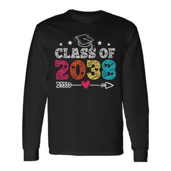 Class Of 2038 Grow With Me First Day Of School Graduation Long Sleeve T-Shirt - Thegiftio UK