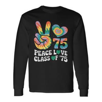 Class Of 75 1975 50Th Class Reunion Tie Dye Graduation Long Sleeve T-Shirt - Thegiftio UK