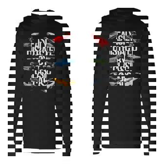 Classic Car Memes Facilement Distrait Par Classic Cars T-shirt à manches longues - Cadeauxyz