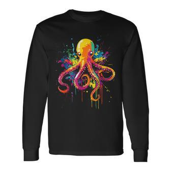 Colorful Octopus Lover Long Sleeve T-Shirt - Thegiftio UK
