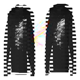 Colorful Shark Lover Long Sleeve T-Shirt - Thegiftio