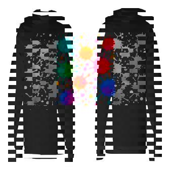 Colorplash アートtシャツ 長袖Tシャツ - Kawaiitshirt