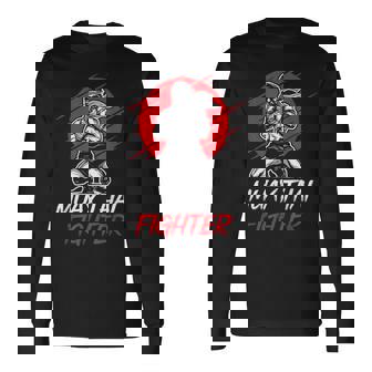 Combattant De Muay Thai Chasseur Boxe Arts Martiaux Hobby T-shirt à manches longues - Cadeauxyz