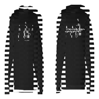 Contrabajo Heartbeat Doble Contrabajo Amante De Contrabajo Camiseta de manga larga - Regaloses