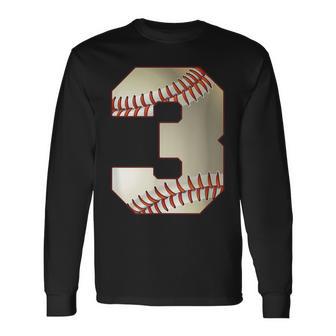Cool 3 3番 数字 バースデーパーティー 3番目 野球 誕生日 長袖Tシャツ - Kawaiitshirt