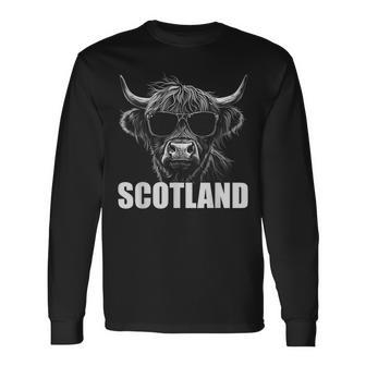 Cool Highland Cow Scotland Travel Long Sleeve T-Shirt - Thegiftio