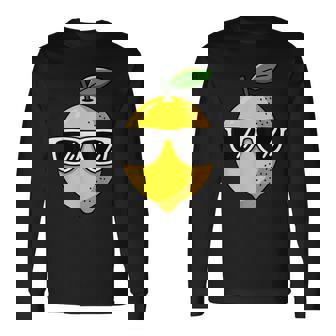 Cool Lemon Fruit Sunglasses Summer Citrus Vibes Long Sleeve T-Shirt | Mazezy