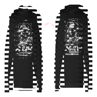 Cosmic Christmas Adventure ヴィンテージ宇宙飛行士サンタスペース 長袖Tシャツ - Kawaiitshirt