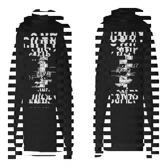 Country Music And Bonfire ウエスタンカントリーラインダンスブーツ 長袖Tシャツ - Kawaiitshirt