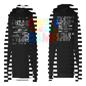 Cousin Camp 2025 Camping Campfire Summer Vacation Family Long Sleeve T-Shirt - Thegiftio