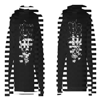 Cuchillo De Calavera Para Chef Regalo Culinario Papá Barbacoa Cocina Carnicero Camiseta de manga larga - Regaloses