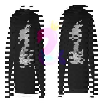 Cumpleaños Niña 2 Años Aleta Deirena Número 2 Camiseta de manga larga - Regaloses