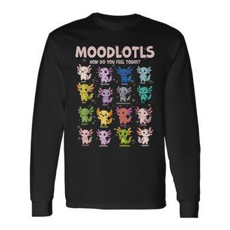 Cute Axolotl Mood Chart Kawaii Animal Emotion Moodlotls Long Sleeve T-Shirt - Thegiftio UK