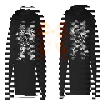 Cute Football Coquette Bow Cute Football Player Long Sleeve T-Shirt | Mazezy
