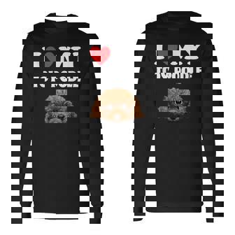 Cute I Love My Toy プードル 犬の飼い主 長袖Tシャツ - Kawaiitshirt