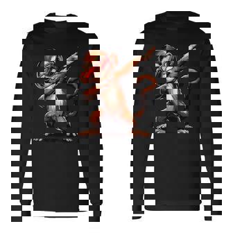 Dabbing Monkey With Sunglasses Monkey Animal Long Sleeve T-Shirt - Monsterry