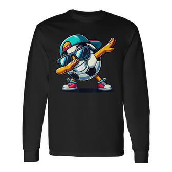 Dabbing Soccer Ball Player Long Sleeve T-Shirt - Thegiftio UK