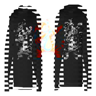 Dabbing Tiger With Sunglasses Tiger Animal Long Sleeve T-Shirt - Thegiftio UK
