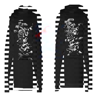 Dabbing Zebra With Sunglasses Animal Zebra Long Sleeve T-Shirt - Thegiftio