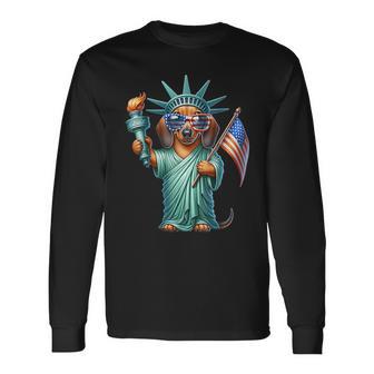 Dachshund July 4Th Liberty Fourth Of July Dachshund Long Sleeve T-Shirt - Thegiftio UK