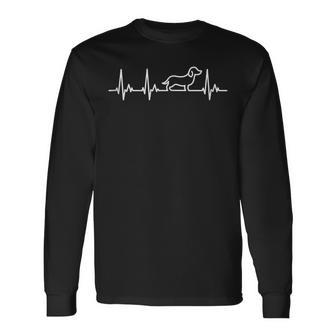Dachshund Teckel Mi Corazón Late Por Los Perrosalchicha In Mangas Camiseta de manga larga - Regaloses