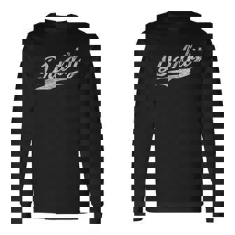 Daddy 野球スクリプト カーシブ ジャージスタイル お父さん 父の日 長袖Tシャツ - Kawaiitshirt