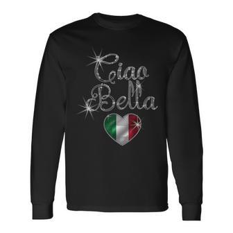 Damen Italien Geschenk Flagge Italyintage Bella Italia Italiano Mit-Ausschnitt Langarmshirts - Geschenkecke