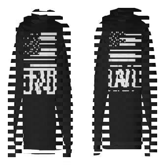 David Nom Prénom Prénom Anniversaire Personnalisé Usa T-shirt à manches longues - Cadeauxyz